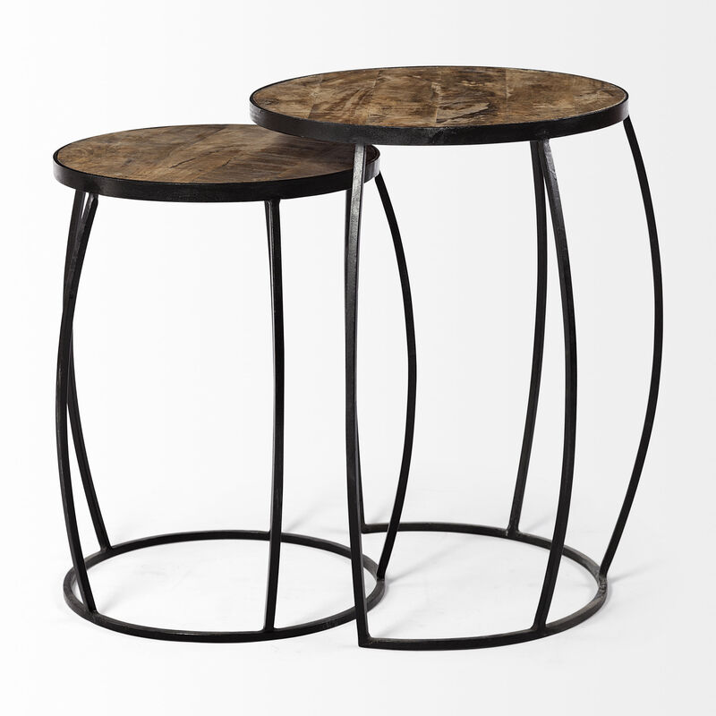 Solid Wood Round Accent Tables &ndash; Elegant Set of Two