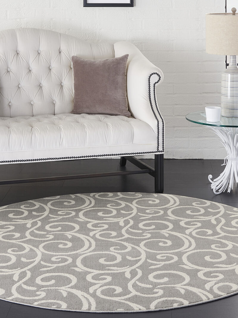 Grafix GRF19 Gray 5'3" x Round Rug