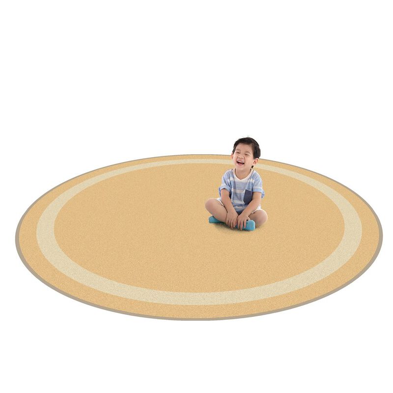 Joy Carpets Kid Essentials Portrait 5'4 Round Area Rug in Color Heather