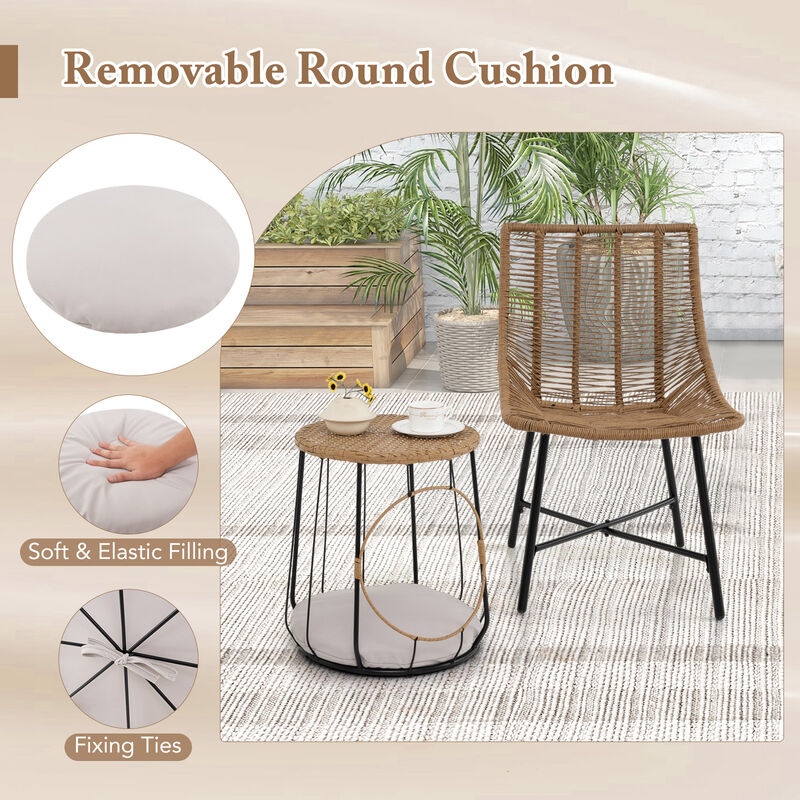 Outdoor 3-Piece Conversation Set with Pet House for Patio Yard &ndash; Brown image number 6