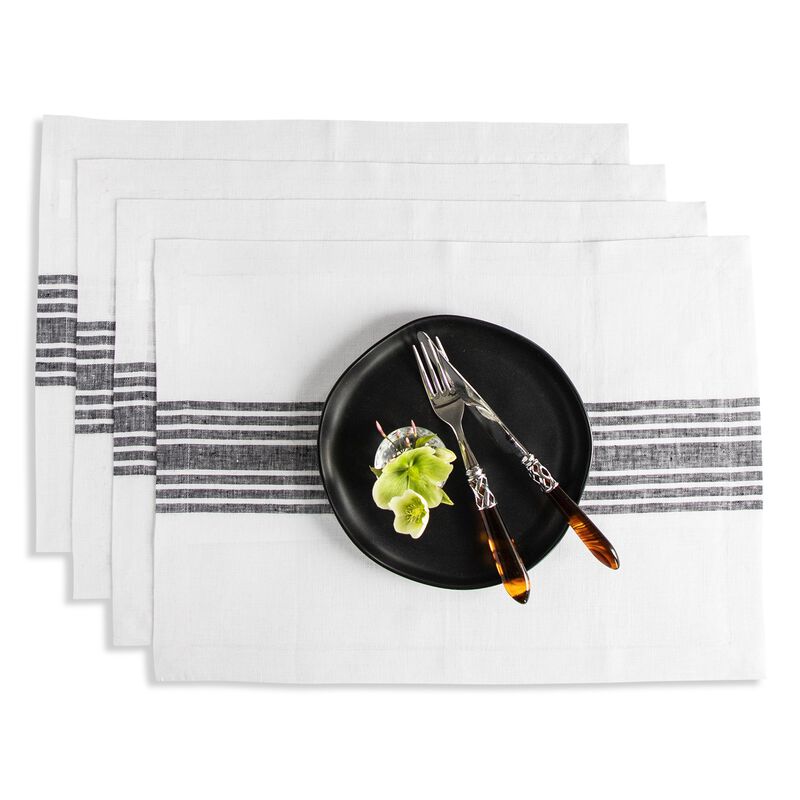Christmas Linen Placemats 14 x 19 in Set of 4 - Farmhouse, Solino Home