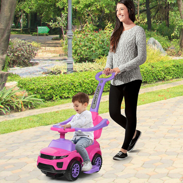 3 in 1 Toddler Ride On Push Car with Stroller Sliding Design and Music