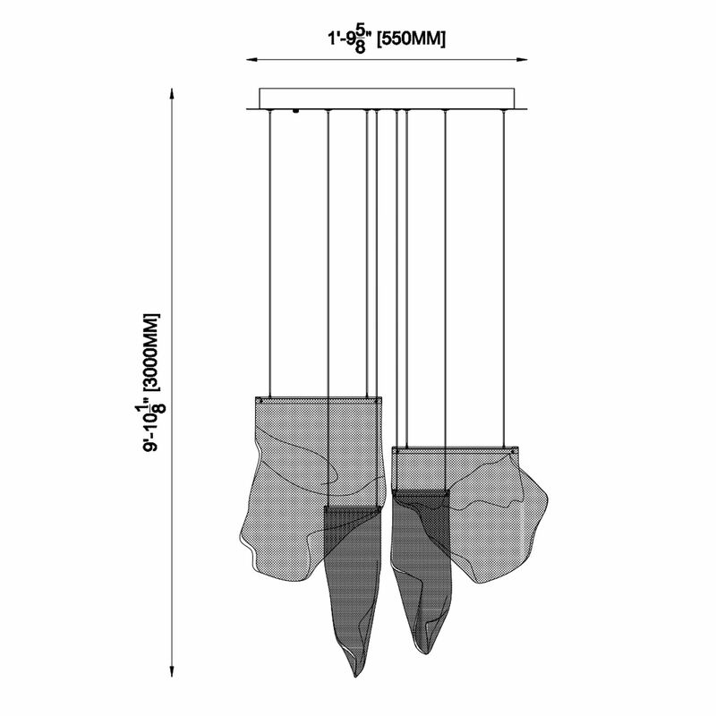 Acrylic Lace Chandelier Chrome Acrylic Integrated LED Dimmable
