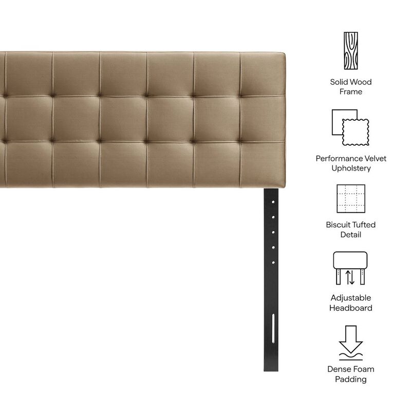 Lily Stain-Resistant Performance Velvet Full Size Headboard image number 2