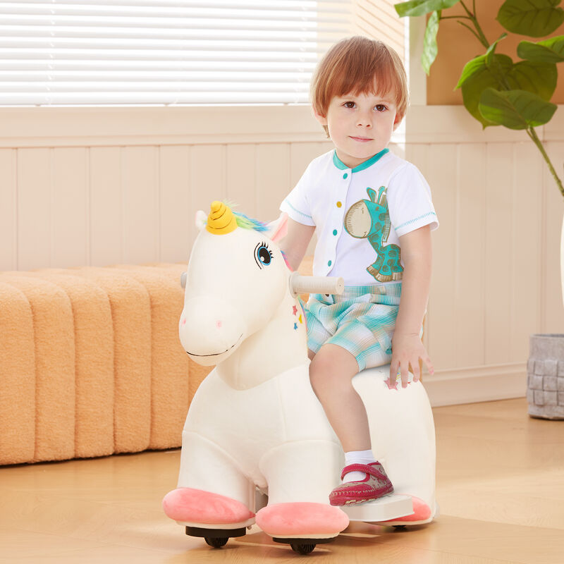 BreeBe Kids Ride on Unicorn, 6V Battery Powered Electric Ride on Animal Toy w/ Music Forward, Foot Pedal image number 1