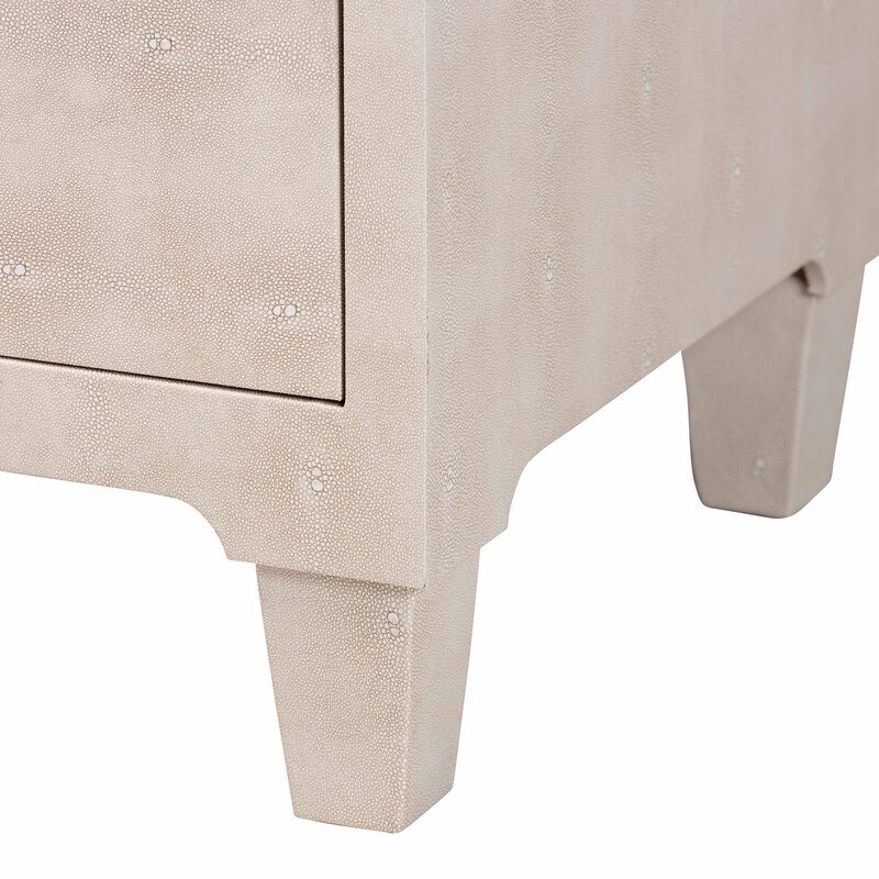 Baxton Studio Nira Modern Beige Faux Shagreen 3 Drawer Storage Cabinet image number 7