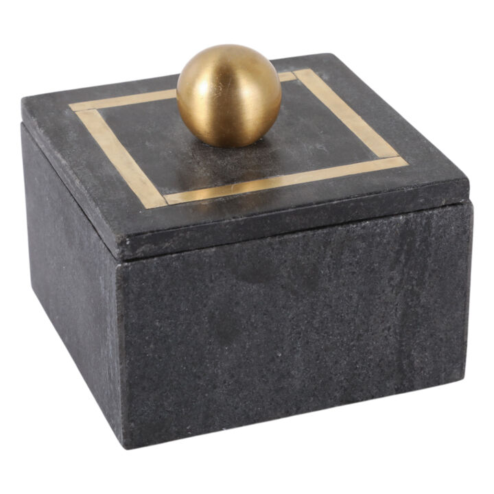 Marble, 5x5 Box - Knob, Black