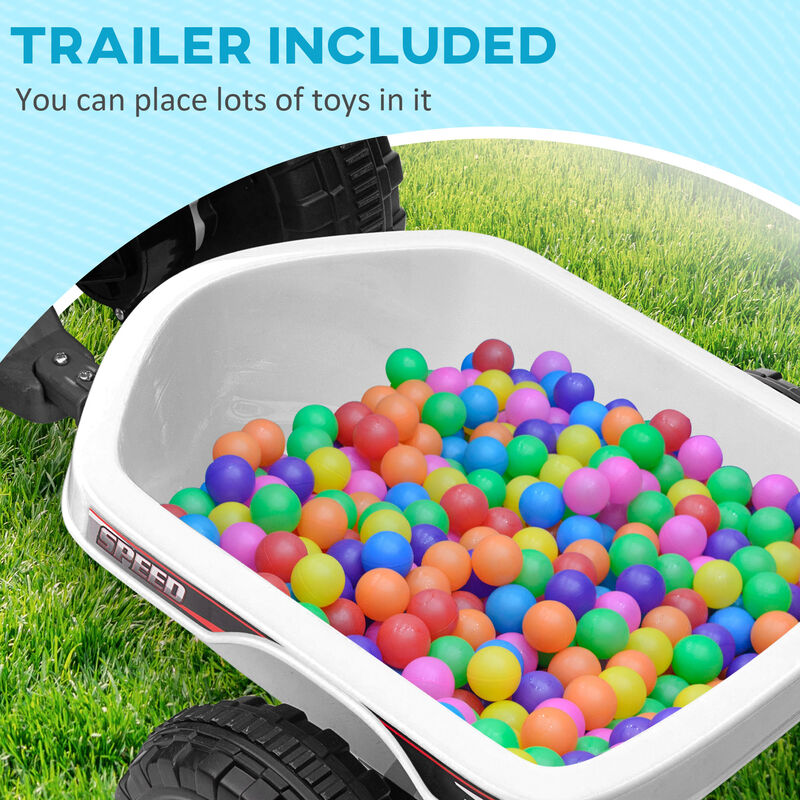 BreeBe 6V Electric Toy Car with Back Trailer, Forward Backward, Wear-Resistant Wheels image number 3