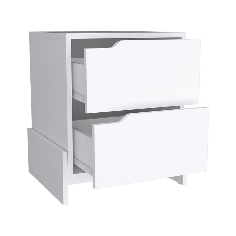 Streamdale Brookland Nightstand: Double Drawers, Sturdy Base