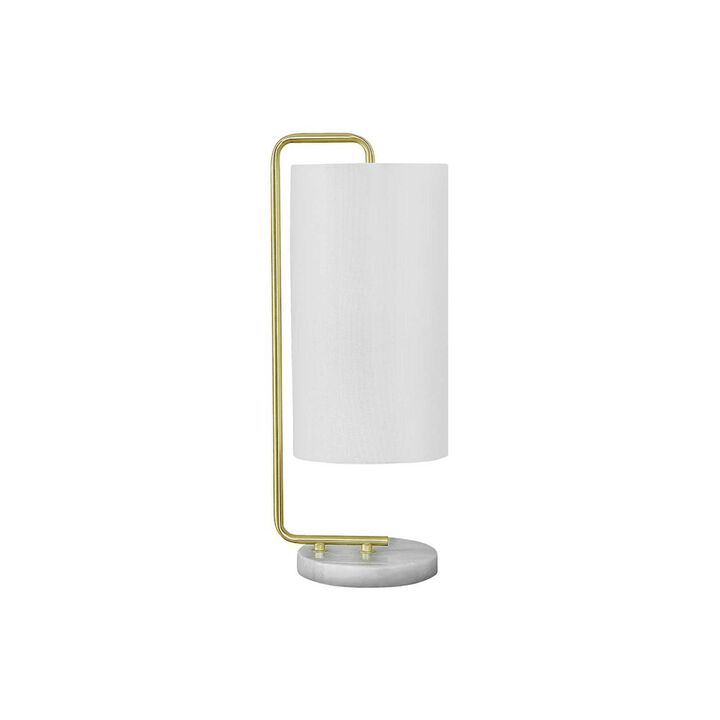Lighting, 20"H, Table Lamp, White Marble, Ivory / Cream Shade, Contemporary