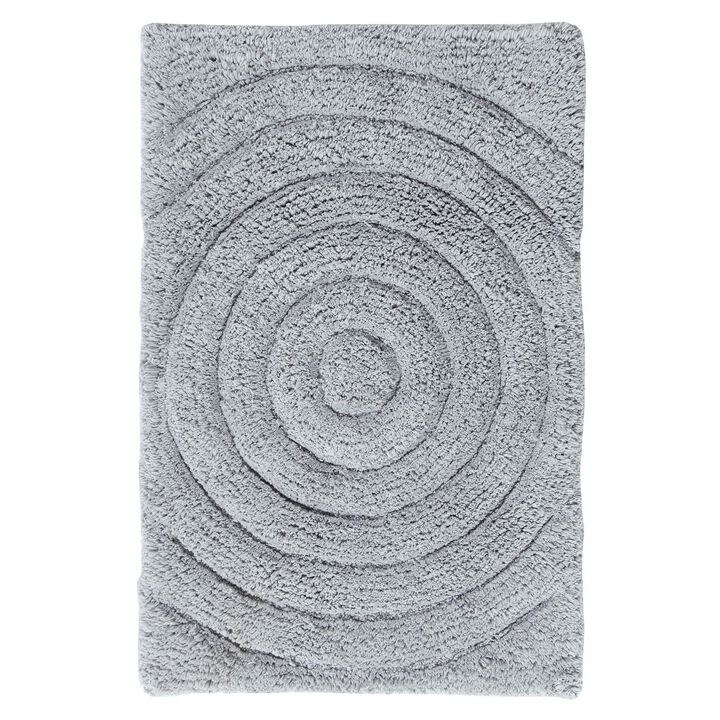Knightsbridge Echo 220 GSF Non Skid Back Bath Rug 17" x 24" - Silver