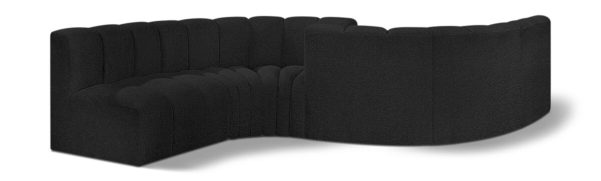 Meridian Furniture Arc Black Boucle Fabric Modular Sofa