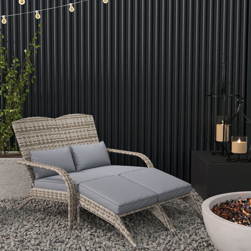 Hivvago Wicker Porch Lounge Chair for 2 image number 1