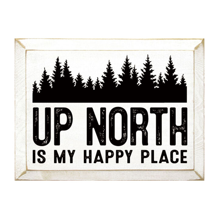 Up North Is My Happy Place Farmhouse Wood Wall Hanging Decor