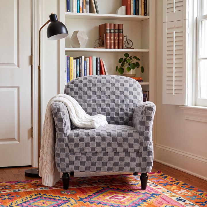 Zenwol Checkered Corduroy Accent Armchair