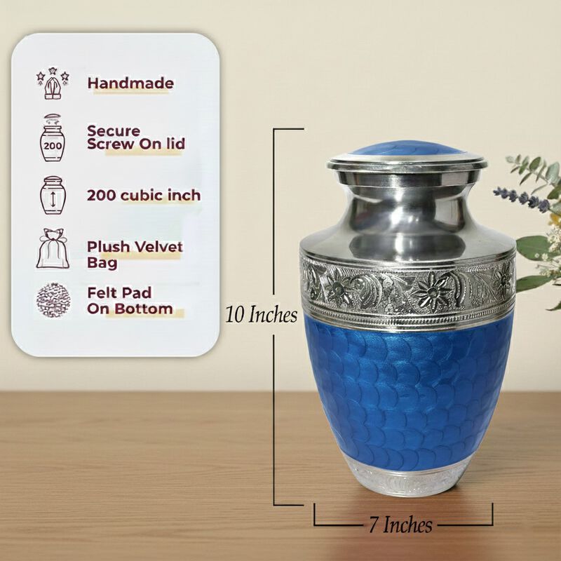 Engraved Memorial Urn with Textured image number 6
