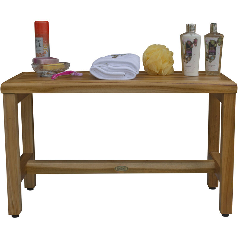 EcoDecors Eleganto EarthyTeak 30" Teak Wood Shower Bench