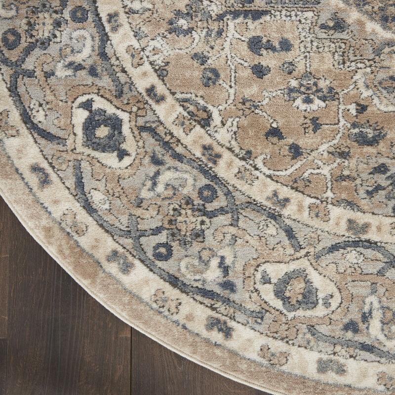 Quarry QUA05 Beige/Gray 7&rsquo;10&rdquo; x Round Rug image number 2
