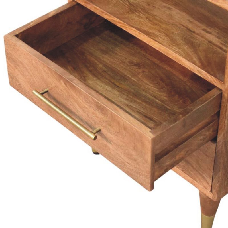 Artisan Furniture Solid Wood Valenza Brass Accent Bedside, Brown image number 6