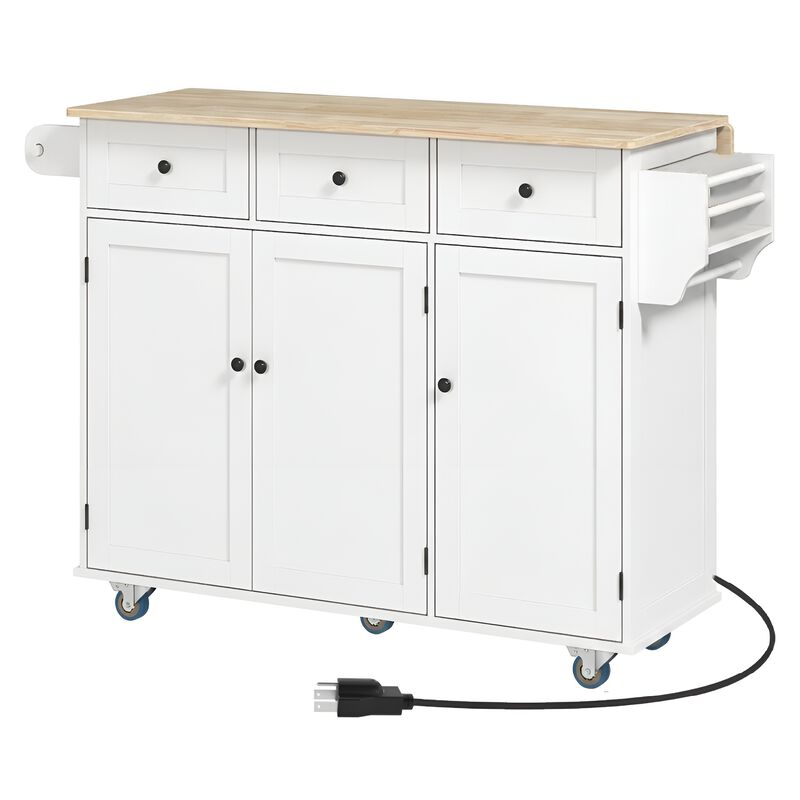 Wooden Kitchen Storage Island & Cabinet &ndash; Adjustable Shelves for Home Organization image number 0