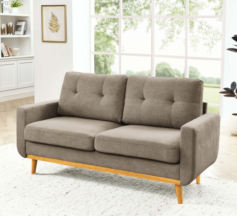 Samzum Mid-Century Modern Upholstered Tufted Loveseat