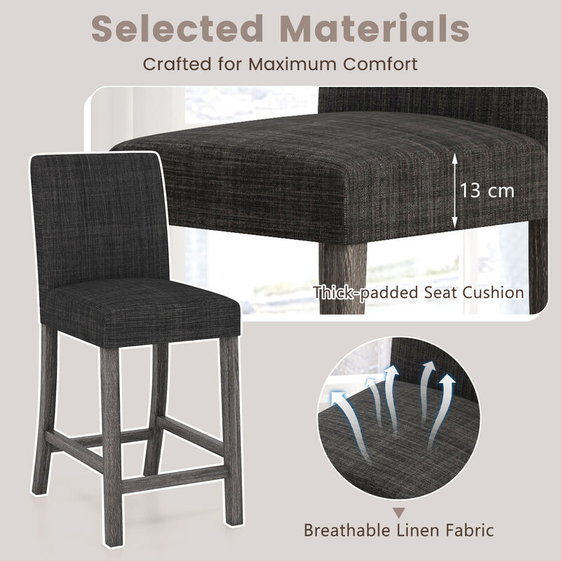 Counter Height Bar Stools Set of 2 with Back and Footrest image number 4
