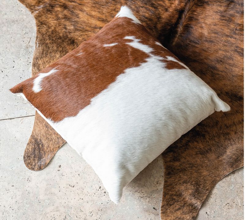 Cowhide Pillow Cover 16&Prime; x 16&Prime;
