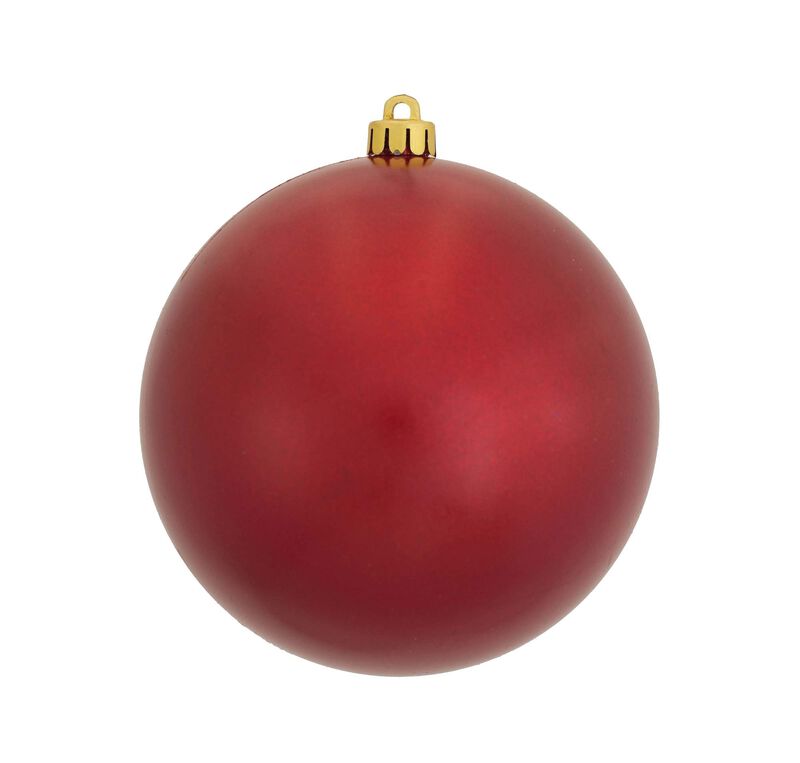 Vickerman 4.75 Candy Finish Shatterproof Christmas Ball Ornament, UV Resistant with Drilled Cap, 4 per Bag, Red image number 0