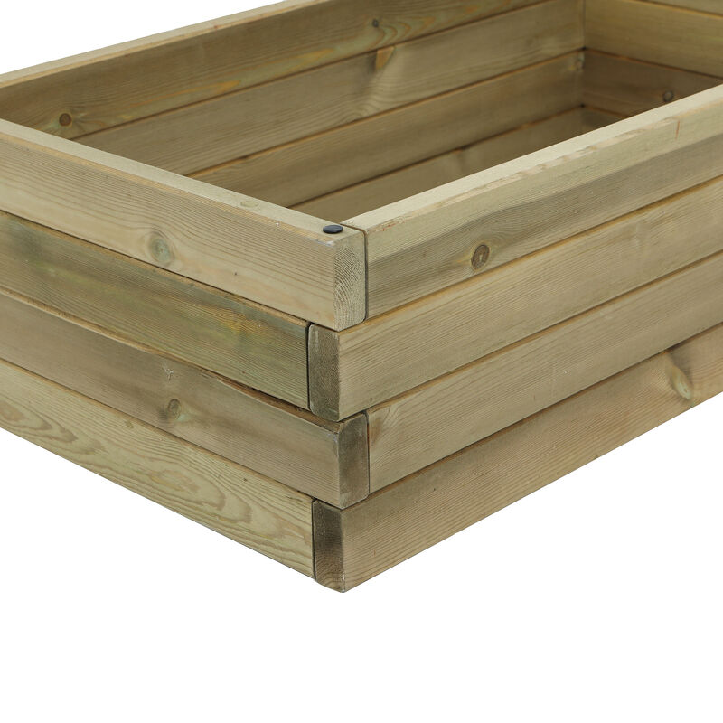 LuxenHome Wood 2.6ft x 1.5ft Raised Garden Bed