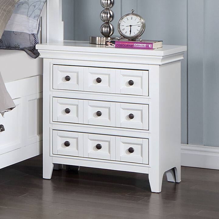 Streamdale Transitional Style White Color Solid Wood 1 Piece Nightstand Only
