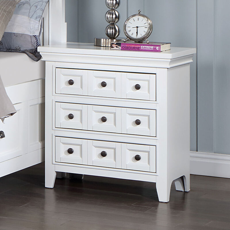 Streamdale Transitional Style White Color Solid Wood 1 Piece Nightstand Only
