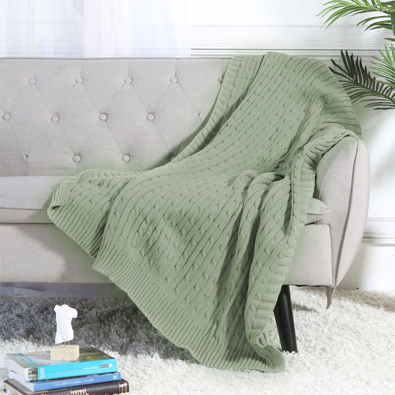 Legacy Decor Soft Knit Decorative Throw Blanket with Tassels, Charcoal Color 50” x 70”