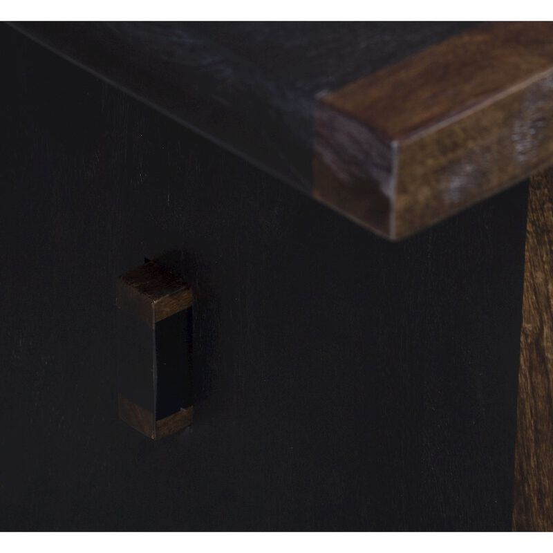 Porter Designs Udo Solid Wood Dining Table, Black