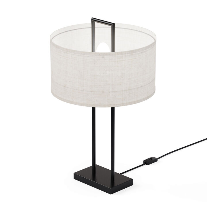 Modern Structure Table Lamp with Textured Shade - 25 in. - E26 Bulb Compatible - Chic Design