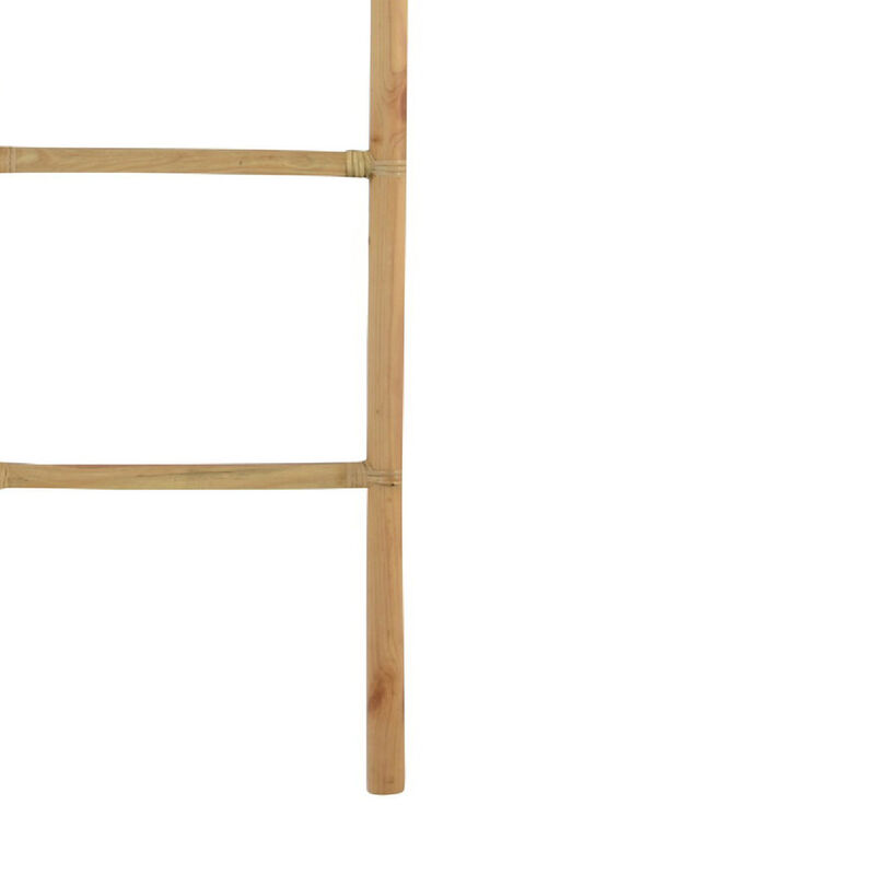 Kinu Decorative Ladder Rack with Arch Top, Natural Brown Wood, 72 Inch image number 3