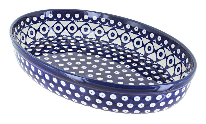 Blue Rose Polish Pottery Xandra Medium Oval Baker