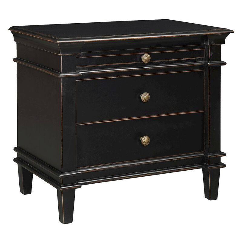 World Interiors Trento 30" Nightstand in Distressed Black image number 2