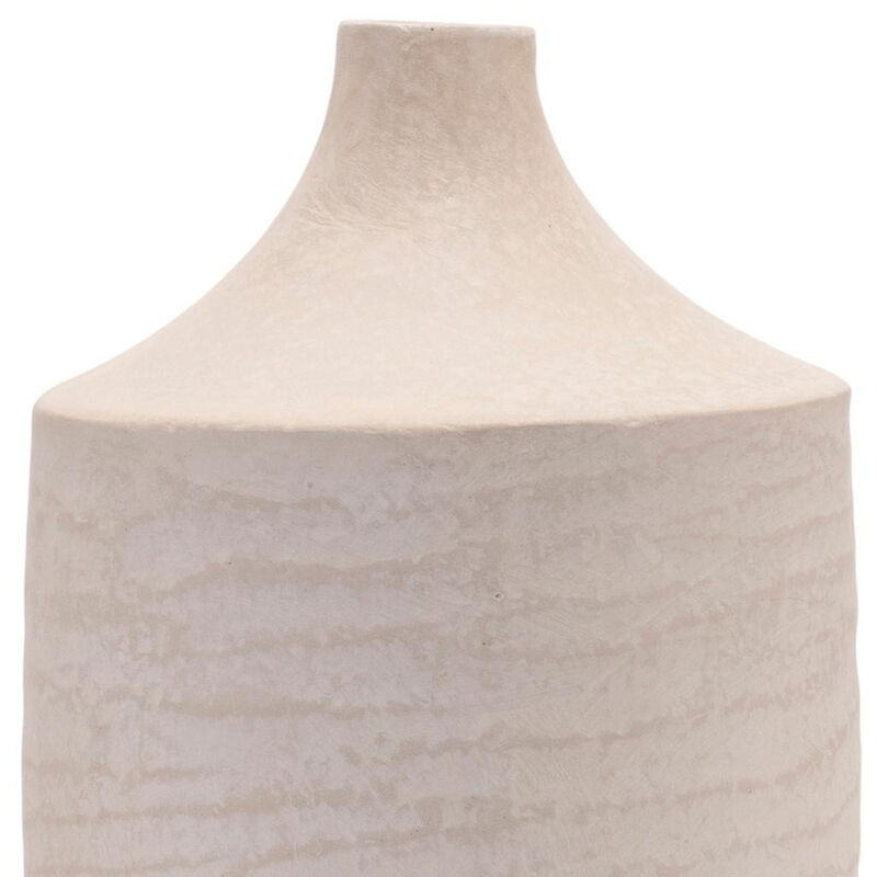 HomeRoots 18" Beige Recycled Paper Cylinder Jug Floor Vase image number 2