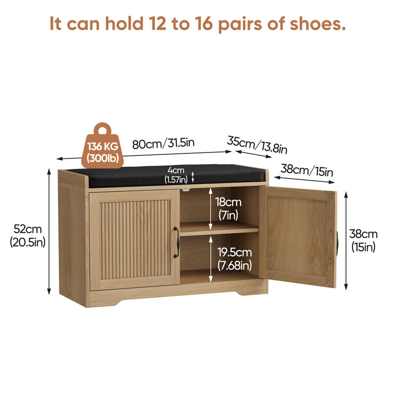 Dempal entryway shoe storage bench image number 9