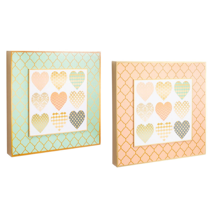 Heart Design Wall Plaques Decorative Outdoor or Indoor Wall Decor (Set of 2)
