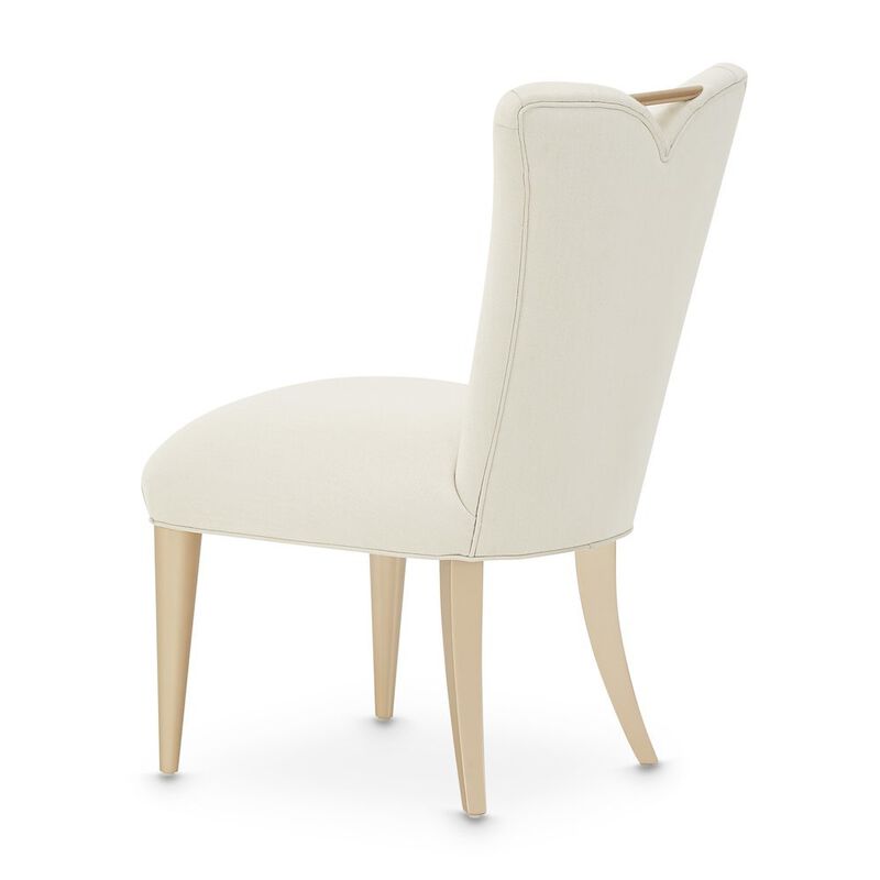 Elegant Upholstered Dining Chairs Set of 2 &ndash; Champagne Finished Side Chairs image number 7