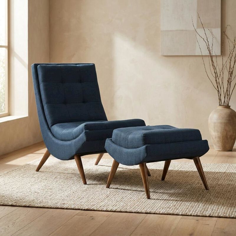Fabric-Upholstered Lounge Chair for Living Room and Bedroom, Gray image number 4