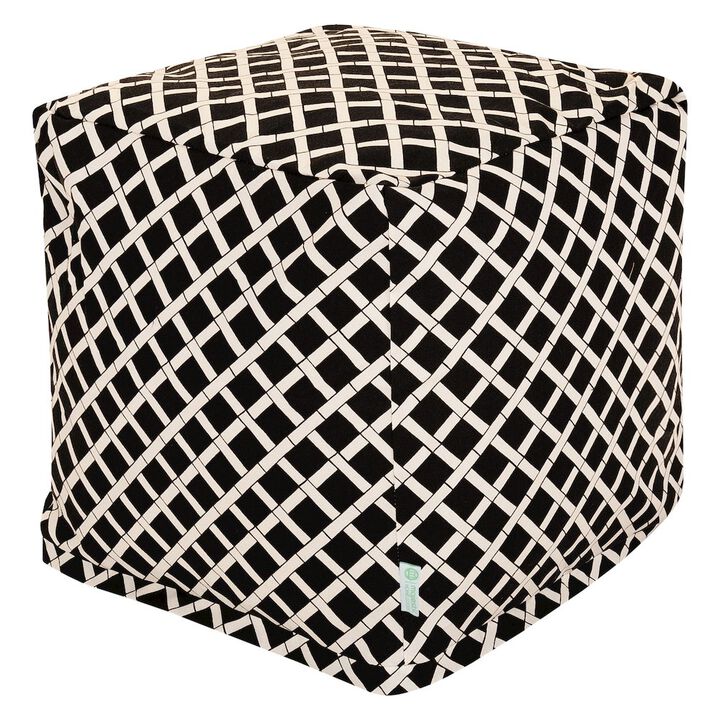 Majestic Home Goods Cube Pouf Bamboo Black