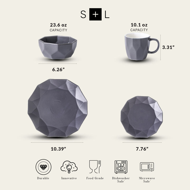 Stone Lain Jamie Porcelain 32 Piece Dinnerware Set