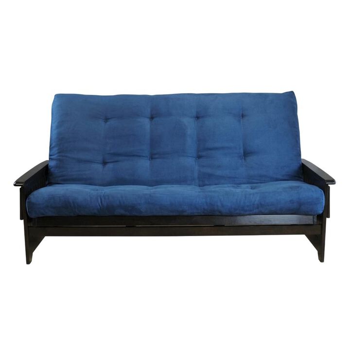 Phoenix Frame/Queen/Espresso Finish/Suede Navy Mattress