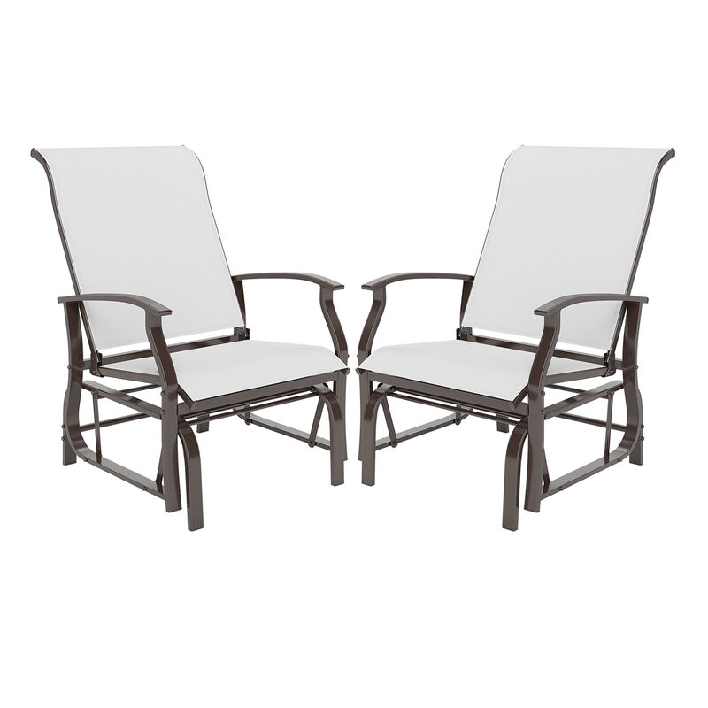 2-Piece Patio Glider Chairs with Ergonomic Backrest and Seat image number 4