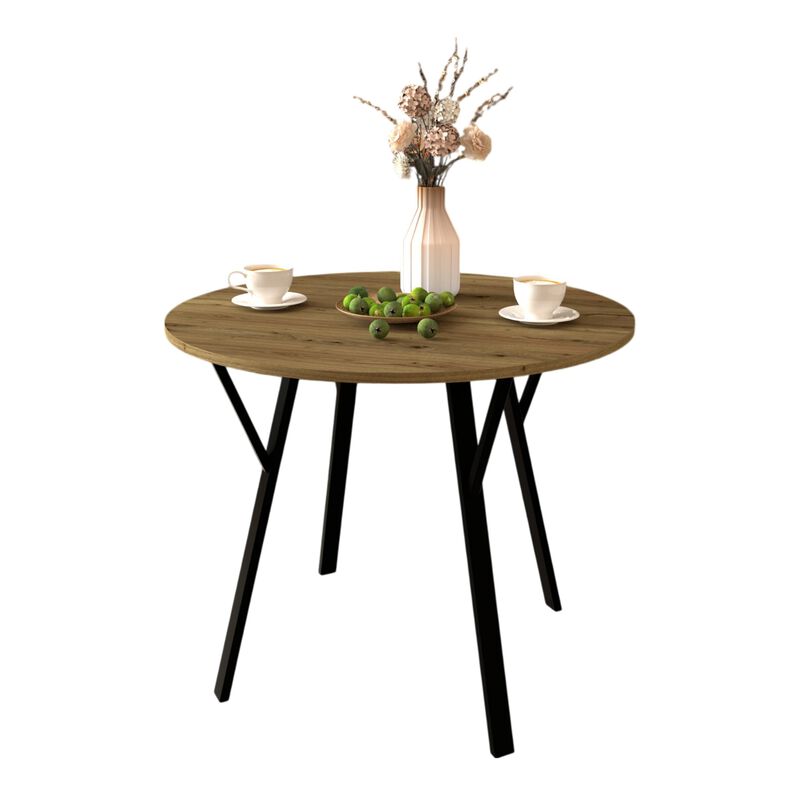 Tufwon 35.43" Round Industrial Dining Table image number 7
