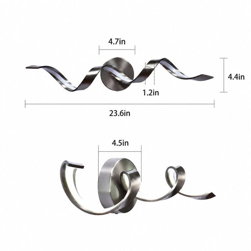 ELEMENT ACE Dimmable Spiral Design LED Bathroom Vanity Light Wall Mount Fixture for Bathrooms, Hallways, and Living Spaces image number 1
