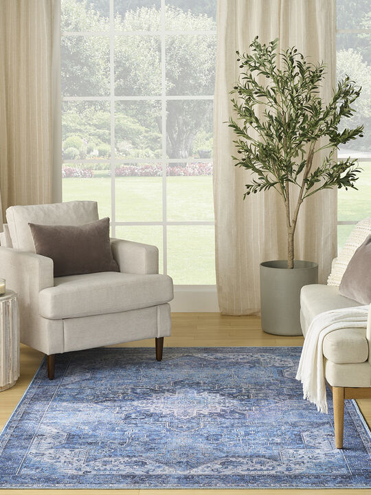 Nourison Washables NWB15 Blue 6' x 9' Rug