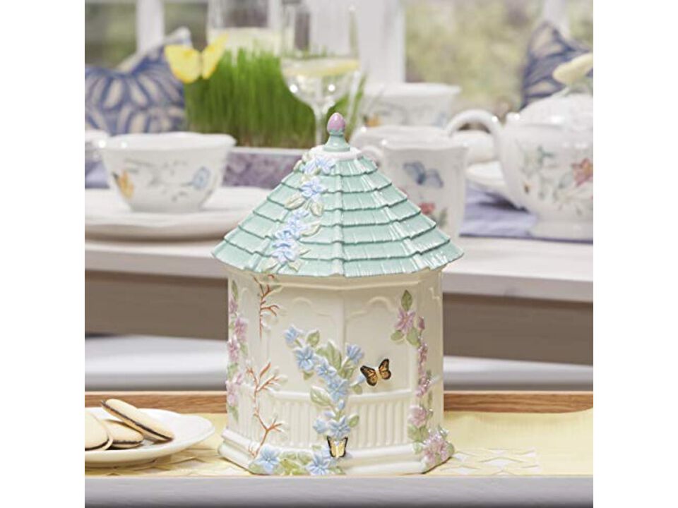 Lenox Butterfly Meadow Figural Gazebo Cookie Jar, 10-Inch, White